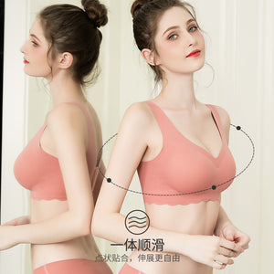 Plus size sports Bra vest underwear women 200 kg seamless rims bra ultra-thin plus sleep bra 1875