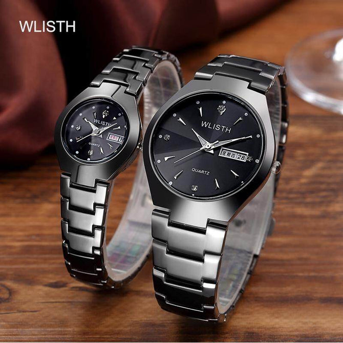 WLISTH Couple watch Calendar Luminous Waterproof Q356 Men and Women's watch two PCS