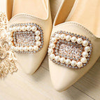 Women's sandals flat and soft soles women's fashion pearl rhinestone shoes slippers women's plus size shoes A1-3-6