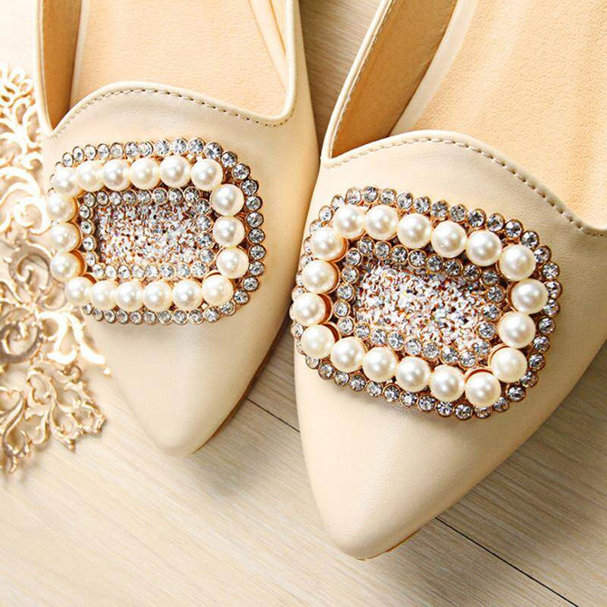 Women's sandals flat and soft soles women's fashion pearl rhinestone shoes slippers women's plus size shoes A1-3-6
