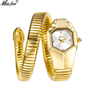 MISSFOX watch women's new trend casual temperament waterproof senior snake-shaped ladies watch 2809