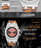 KIMSDUN men's fashion two-eye silicone waterproof automatic mechanical watch sports watch K-1223A