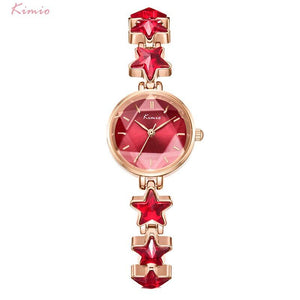 Kimio 6352Ladies Blue Star Bracelet Watch For Women Simple Small Dial Dress Watches Female Brand Waterproof Wristwatch