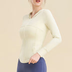 Spring and Summer Cool Feeling Sun Protection Sports Coat Women's Slim Fit Slimming Zipper Hoodie Running Quick-Drying Top MZ21