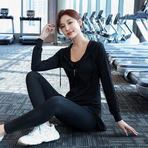 Women yoga suits Professional Morning Running Sports Suit Top end Yoga Suit Outdoor Fitness 5-Piece Set Loose Fast Drying 1002