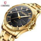 CHENXI Men and women watch Diamond Gold Business Watch Couple's Watch fashion casual quartz watch CX-050A