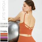 New Yoga Clothes Women's Cross Back Yoga Straps Vest Running Workout Exercise Underwear sports top