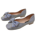 Soft leather and soft square-toed single shoes 2022 new fairy style flat-bottomed shallow mouth scoop shoes pedal boat shoes female 555-18