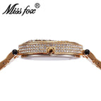 Miss fox leopard diamond-studded steel belt personalized fashion ladies watch high-end waterproof quartz watch v227