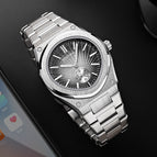 BESTWIN men's watch Round Steel Watch Men's Personality fashion waterproof Quartz Men's casual Watch 936