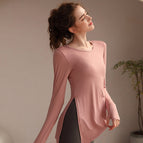 Running blouse fitness clothing suit sports top 2022 new yoga clothing women's loose and thin long sleeves 210