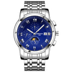 KIMSDUN Business Moon Phase Calendar Multifunctional Men's Mechanical Watch Men's Watch Waterproof Automatic Watch K-1894A