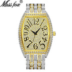 MISSFOX V319 Watch fashion diamond  barrel full diamond large dial quartz men's casual Watch