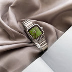 EAVANLIN Women's watch minority steel band watches temperament simple small green watch student green small square watch