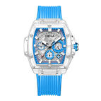 New Fashion Trend Personality ONOLA 6811 Design Transparent Shell Square Luminous Young Student Watches Men's Watch Free original gift box
