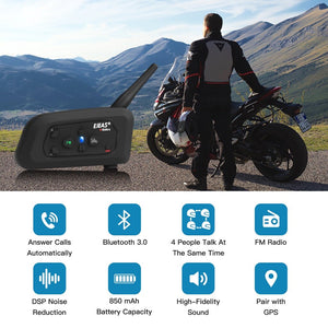 New Arrival !EJEAS V4 Pro 1200M intercom Bluetooth Wireless Helmet Motorcycle Headset 850mAh Waterproof FM Radio Group Talking BTS3