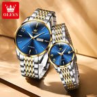OLEVS Couple watch men and women Automatic mechanical watch waterproof luminous couple lover casual Watch 6632