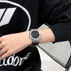 GUOU 8220 Watches fashion domineering black large dial heavy silicone watch female personality cool handsome lady watch with box gift for women