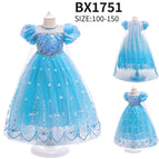 3-8 years Princess Dress for Kids Clothes Girl Anna Elsa Princess Children Summer Dress Frozen Princess Dress Baby Halloween Carnival Costume Children Cosplay Dress