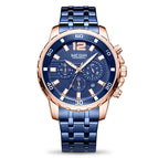 Megir Men's Watch Multi-Function Timing Waterproof Steel Belt Business Quartz Watch Men 2068G