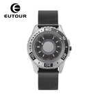 EUTOUR Tiktok men's watch women's watch Jane stainless steel with silicone creative magnetic black technology metal student men's watch