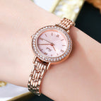 GEDI new watch women's light luxury fashion round quartz small green watch student Bracelet women waterproof watch 22001 steel