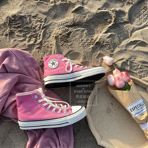 Round logo 1970s canvas shoes student men and women couple shoes board sports street walking shoes 211