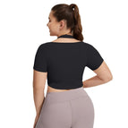 Plus Size Halter Yoga Clothes with Chest Pad Women's Running Exercise Short T-shirt Clothes Top BB188