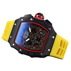 Men's Watch European and American Carbon Fiber Texture Fashion Quartz Watch Barrel-Shaped Quartz Sports Watch 1035