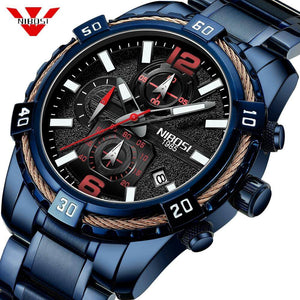 NIBOSI Mens Watches Top Brand Luxury Quartz Watch Men Calendar Military Big Dial Waterproof Sport Wrist Watch 2335