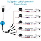 1-2 Way DC Power Splitter Cable 1 Female To 2/3/4/5/6/8 Male 5.5mm 2.1mm Jack Connectors Wire For CCTV Camera LED Strip Lights