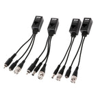 1 Pair BNC To RJ45 Passive Video Power + Audio Balun Transceiver For CCTV Camera 77UB