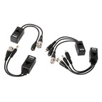 1 Pair BNC To RJ45 Passive Video Power + Audio Balun Transceiver For CCTV Camera 77UB