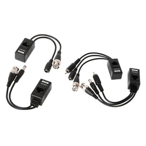 1 Pair BNC To RJ45 Passive Video Power + Audio Balun Transceiver For CCTV Camera 77UB