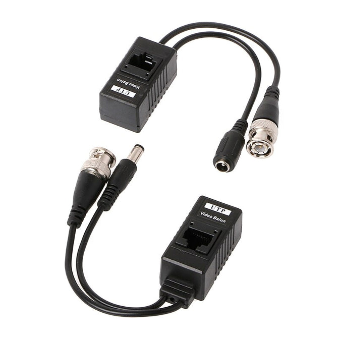 1 Pair BNC To RJ45 Passive Video Power + Audio Balun Transceiver For CCTV Camera 77UB