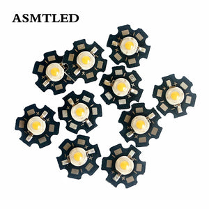 10-1000Pcs 1W 3W High Power Chip Warm white light Bead Emitter LED Bulb Diodes Lamp Beads with 20mm Star PCB Platine Heatsink