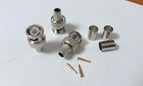 100PCS BNC Plug Crimp Coaxial Connector 3-Piece for RG6 New