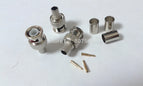 100PCS BNC Plug Crimp Coaxial Connector 3-Piece for RG6 New