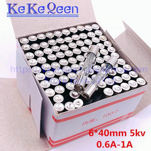 100pcs 6*40mm 5KV Microwave Oven Fuse 0.5A 0.6A 0.65A 0.7A 0.75A 0.8A 0.85A 0.9A Glass Tube Fuse 5000V 6x40mm High-voltage Fuse