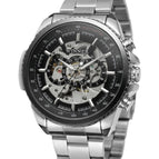Winner men watch Large Dial Men's Fashion Automatic Mechanical causal men Watch Steel Belt 428