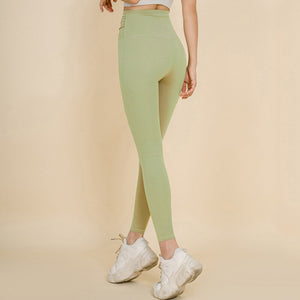 2021 new yoga pants women's high waist fitness pants nine pants running dancing training sports leggings qd35