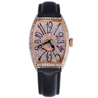 GUOU 8200 Women's Watch Light Luxury Wine Bucket Digital Watches Net-red Temperament Rhinestone Women's Real Belt Large Dial Square Watch for women