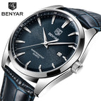 New Benyar Watch Men's Quartz Watch Fashion Simple Tide Waterproof Business Leather Watch 5163