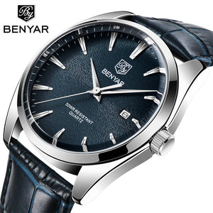 New Benyar Watch Men's Quartz Watch Fashion Simple Tide Waterproof Business Leather Watch 5163
