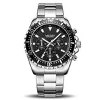MEGIR 2064 Luxury Business Quartz Watch Men Stainless Steel Chronograph  Wrist Watch Clock
