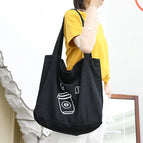Korean simple canvas bag handbag online lazy printed handbag casual large-capacity shopping shoulder bag SR111-4