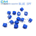 10PCS 6mm Trimmer Variable Ceramic Capacitor 3PF 5PF 10PF 20PF 30PF 40PF 50PF 60PF 70PF 120PF Adjustable Capacitors for Arduino