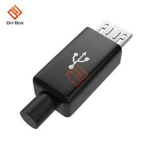 10Pcs/lot Micro USB Cable Male Plug Connector DIY Kit With Covers Case Black DIY Data Cable Accessories Mini Plug Terminals