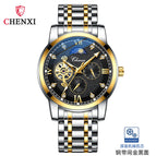 CHENXI Watch Men's Mechanical Watch Moon Phase New Butterfly Clasp Steel Automatic Mechanical Watch 8859