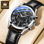 OLEVS watch multi-function sports three-eye six-pin chronograph watch waterproof luminous men's watch 2871